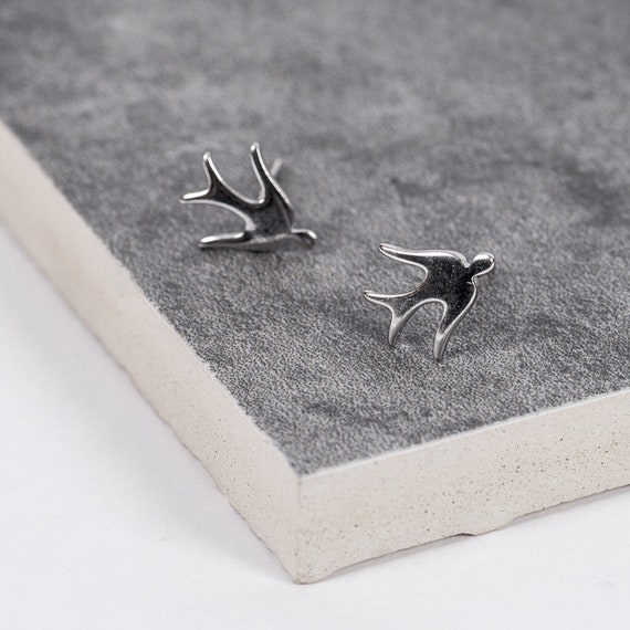 Swallow Silver Stud Earrings