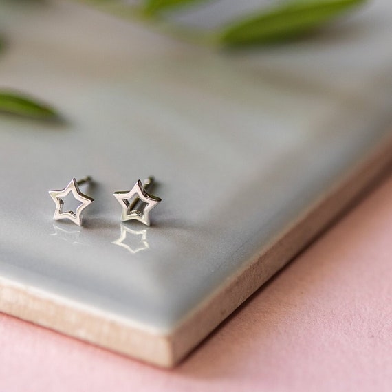 Sterling Silver Star Studs