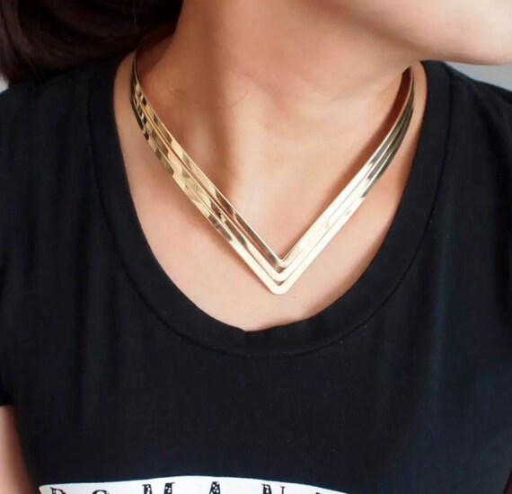 Elegance and Beauty Gold  Statement Necklace