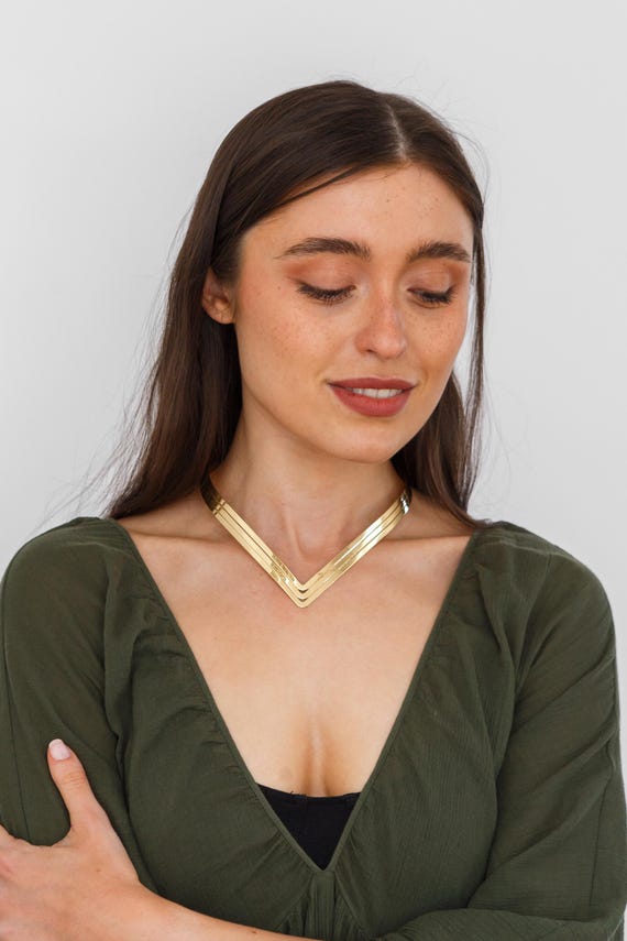 Elegance and Beauty Gold  Statement Necklace