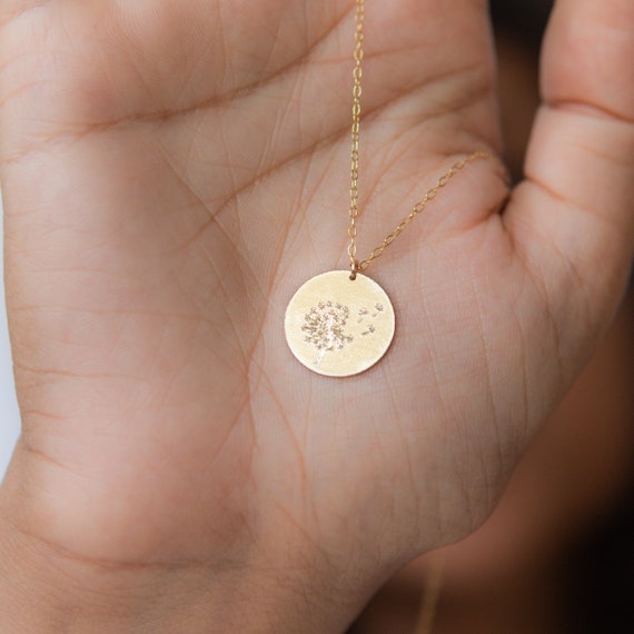 14K Gold Filled Dandelion Necklace