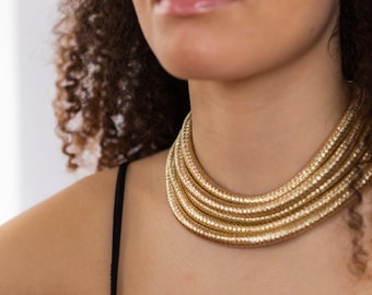 The Gold, Silver Or Black Egyptian Choker Statement Necklace