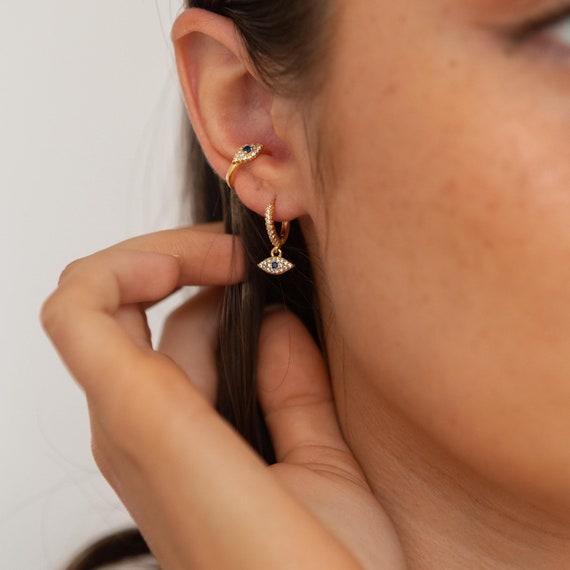 Women's Gold Evil Eye Earrings