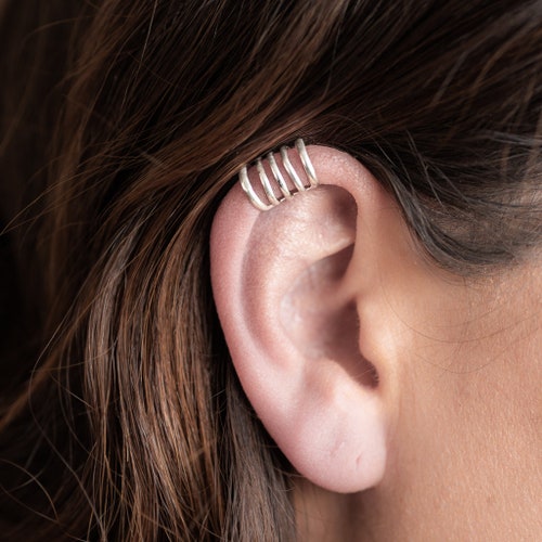 Silver Ear Cuff No Piercing Silver Ear Cuff Minimalist Etsy
