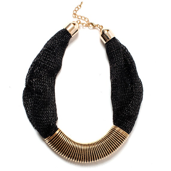 Shimmering Black Statement Necklace