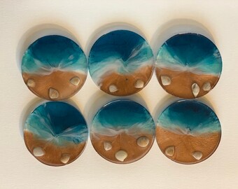 Oceanscape Resin Coasters