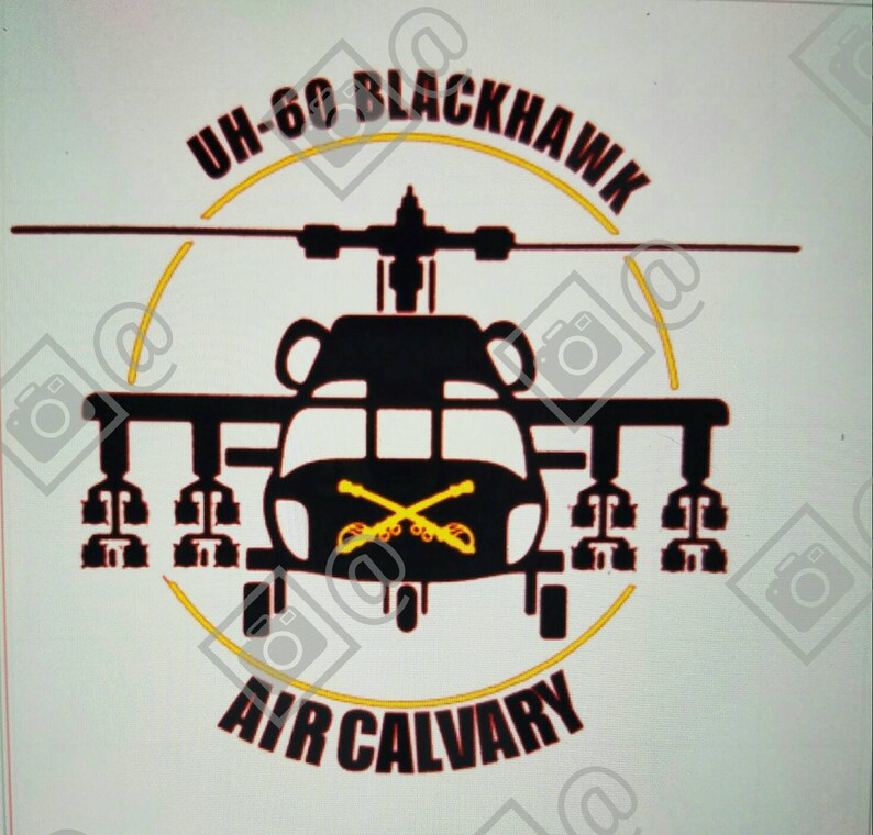 UH60 Blackhawk air Cav permanent decal large military Etsy