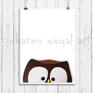 Owl print.  Zoo animals. Whimsical owl.  Kids decor.  Nursery decor. Cartoon owl.