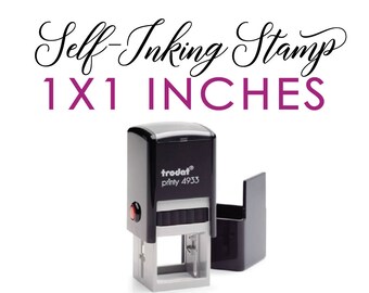 Custom Self-Inking Stamp - 1x1 inches - Logo Stamp, Wedding Stamp, Business Stamp