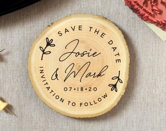 Aangepaste datumstempel – moderne botanische bruiloftstempel – gepersonaliseerde kalligrafiestempel – DIY-bruiloftbriefpapier – ontwerp #33
