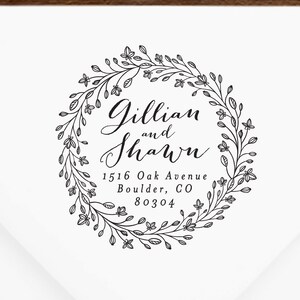 Return Address Stamp #112 - Wooden or Self-Inking - Personalized - Gifts, Weddings, Newlyweds, Housewarming - INCLUDES HANDLE