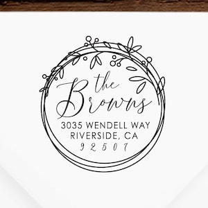 Return Address Stamp #120 - Wooden or Self-Inking - Personalized - Gifts, Weddings, Newlyweds, Housewarming - INCLUDES HANDLE