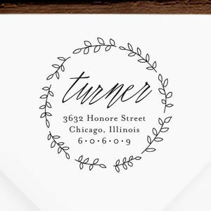 Absenderadresse Stempel # 37 - aus Holz oder selbstfärbend - personalisiert - Geschenk, Hochzeit, Brautpaar, Einweihungsparty - INKLUSIVE GRIFF