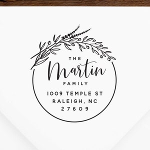 Return Address Stamp #129 - Wooden or Self-Inking Options - Personalized - Gifts, Weddings, Newlyweds, Housewarming - INCLUDES HANDLE