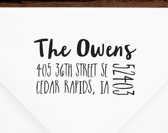 Return Address Stamp #56 - Wooden or Self-Inking - Personalized - Gifts, Weddings, Newlyweds, Housewarming - INCLUDES HANDLE