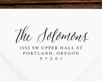 Return Address Stamp #28 - Wooden or Self-Inking - Personalized - Gifts, Weddings, Newlyweds, Housewarming - INCLUDES HANDLE