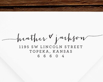 Return Address Stamp #21 - Wooden or Self-Inking - Personalized - Gift, Wedding, Newlywed, Housewarming - INCLUDES HANDLE