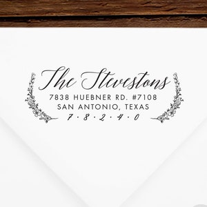 Return Address Stamp #52 - Wooden or Self-Inking - Personalized - Gift, Wedding, Newlywed, Housewarming - INCLUDES HANDLE