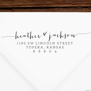 Absenderadresse Stempel # 21 - aus Holz oder selbstfärbend - personalisiert - Geschenk, Hochzeit, Brautpaar, Einweihungsparty - INKLUSIVE GRIFF
