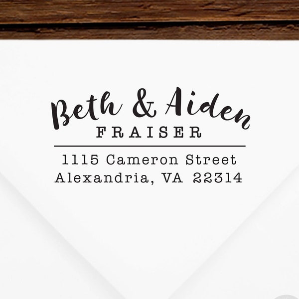 Return Address Stamp #72 - Wooden or Self-Inking - Personalized - Gift, Wedding, Newlywed, Housewarming - INCLUDES HANDLE