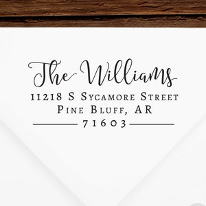 Stempel retouradres #64 - Houten of zelfinktende - Gepersonaliseerd - Cadeaus, bruiloften, pasgetrouwden, housewarming - INCLUSIEF HANDVAT
