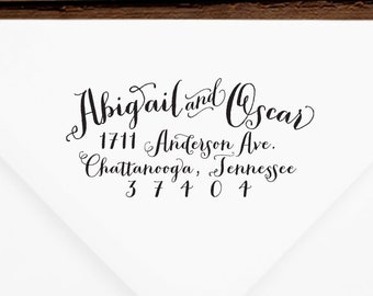 Return Address Stamp #13 - Wooden or Self-Inking - Personalized - Gift, Wedding, Newlywed, Housewarming - INCLUDES HANDLE