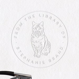 From the library of embosser, Library Embosser with cat ,Custom Emboss –  DokkiDesign