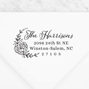 Return Address Stamp #131 - Wooden or Self-Inking - Personalized - Wedding Gift, Newlyweds, Housewarming, Envelope Stamp - INCLUDES HANDLE