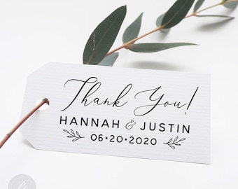 Sello de agradecimiento n.° 26 - De madera o autoentintable - Caligrafía - Recuerdos de boda, Sello para recuerdo de boda, Sello para etiqueta - Personalizado - INCLUYE ASA