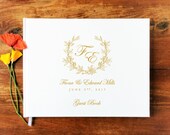 Wedding Guest Book Landscape 11 - Hardcover - Wedding Guestbook, Custom Guest Book, Personalized Guest Book, Decor - Gold Calligraphy