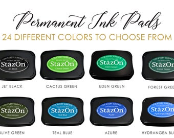 StazOn Permanent Ink Pads | Rubber Stamp Pad | 24 Colors to Choose From