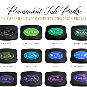 StazOn Permanent Ink Pads | Rubber Stamp Pad | 24 Colors to Choose From