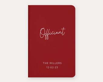 Wedding Officiant Book #13 - Real Foil Option -  Wedding Officiant Notebook, Custom Marriage Commissioner Book, Officiant Booklet