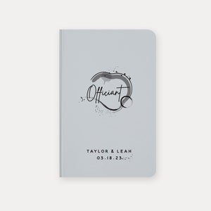 Livre des célébrants de mariage n°7 - option véritable feuille d'aluminium - cahier des célébrants de mariage, livre des célébrants de mariage personnalisé, livret des célébrants