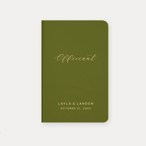 Cahier des célébrants de mariage #11 - véritable option feuille - cahier des célébrants de mariage, livre personnalisé des célébrants de mariage, livret des célébrants