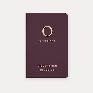 Cahier des célébrants de mariage #6 - véritable option feuille - carnet des célébrants de mariage, livre personnalisé des célébrants de mariage, livret des célébrants