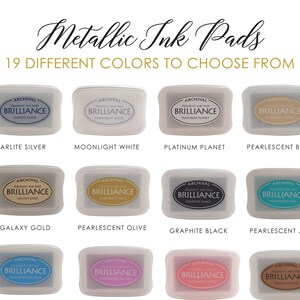 Brilliance Metallic Archival Ink Pads | Pigment Ink Pad | Rubber Stamp Pad | 19 Colors to Choose From