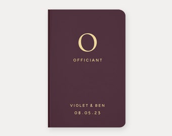 Wedding Officiant Book #6 - Real Foil Option -  Wedding Officiant Notebook, Custom Marriage Commissioner Book, Officiant Booklet