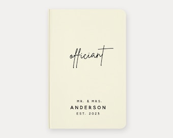 Wedding Officiant Book #2 - Real Foil Option -  Wedding Officiant Notebook, Custom Marriage Commissioner Book, Officiant Booklet