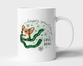 Coffee Mug #42 - 11oz or 15oz - Custom Pet Illustration - Christmas - Ceramic Mug, Holiday Gift, Custom Illustration - Cute Gift - Christmas