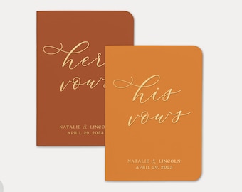 Real Foil Wedding Vow Book #20 - Wedding Vow Book Set, Bride Groom Vows, Bride Vow Book, Groom Vowbook, Wedding Vow Books. Vowbooks, Vowbook