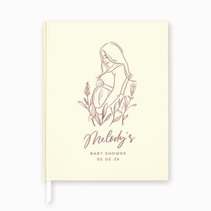Libro de visitas para baby shower con ilustración personalizada: tapa dura mate