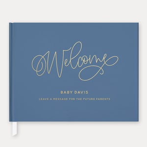 Libro de invitados de baby shower con papel de aluminio: recuerdo personalizado de tapa dura