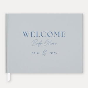 Libro de invitados de baby shower con papel de aluminio: recuerdo personalizado de tapa dura