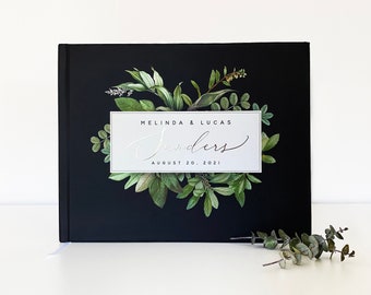 Real Foil Wedding Guest Book #31 - Hardcover - Botanical Wedding Guestbook, Foiled Custom Guest Book, Personalized, Guestbooks - Real Foil