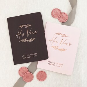 Real Foil Wedding Vow Book #12 - Wedding Vow Book Set, Bride and Groom Vows, Bride Vow Book, Groom Vow Book - Gold, Rose Gold, Silver Foil