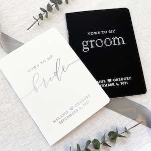 Real Foil Wedding Vow Book #8 - Wedding Vow Book Set, Bride and Groom Vows, Bride Vow Book, Groom Vow Book - Gold, Rose Gold, or Silver Foil