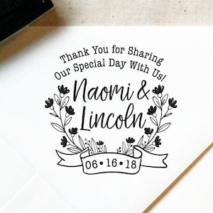 Danke Stempel # 19 - aus Holz oder selbstfärbend - Hochzeit - Hochzeit - Hochzeit - personalisierter Hochzeitsstempel, Monogramm-Stempel, Geschenk — INKLUSIVE GRIFF