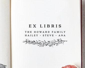 May include: A black and white bookplate stamp with the text "Ex Libris The Howard Family Hailey. Steve. Ana" and a decorative floral design.