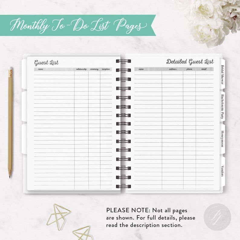 Wedding Planner 29 Hardcover Coil Bound Tabbed Etsy